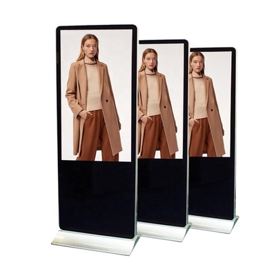 Multi Information Freestanding Touch Screen Poster 55 Inch Dual OS