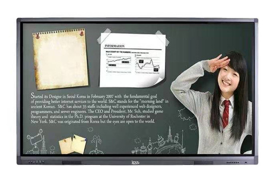 98'' Educational  Interactive Screens OPS All-in-One Screens With Mobile Wheel