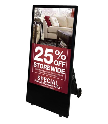 Digital outdoor display totem LCD55in with battery kiosk
