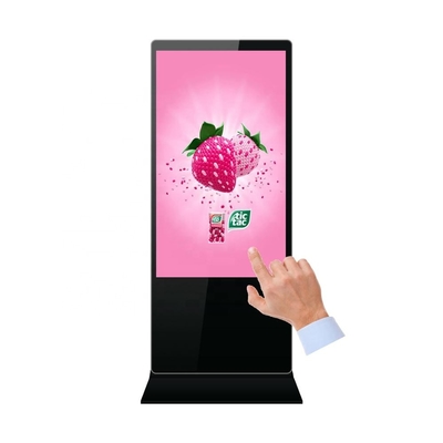 4K Interactive Floor Standing Advertising Touch Screen Kiosk High Brightness