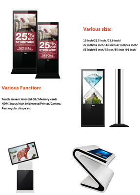 10.1 Inch to 110 Inch Touch Screen Digital Signage Suppliers Customized Solutions
